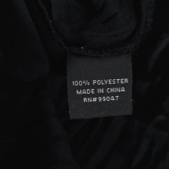 Vintage Velvet Sheer Top Womens Large Black Lace V Neck Dark Fairy Whimsy Goth - Picture 16 of 16